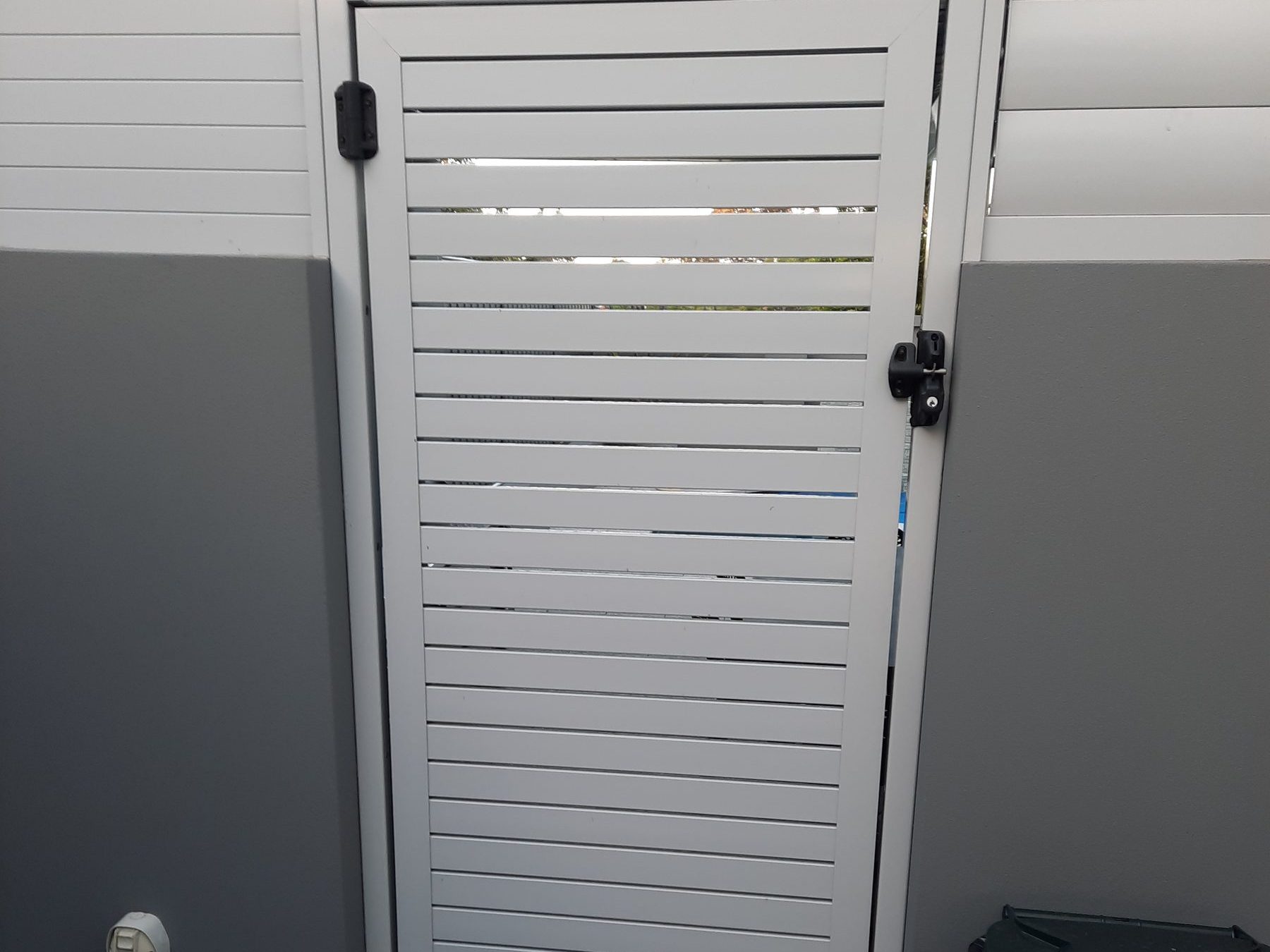Aluminium slatted side access gate in Perth