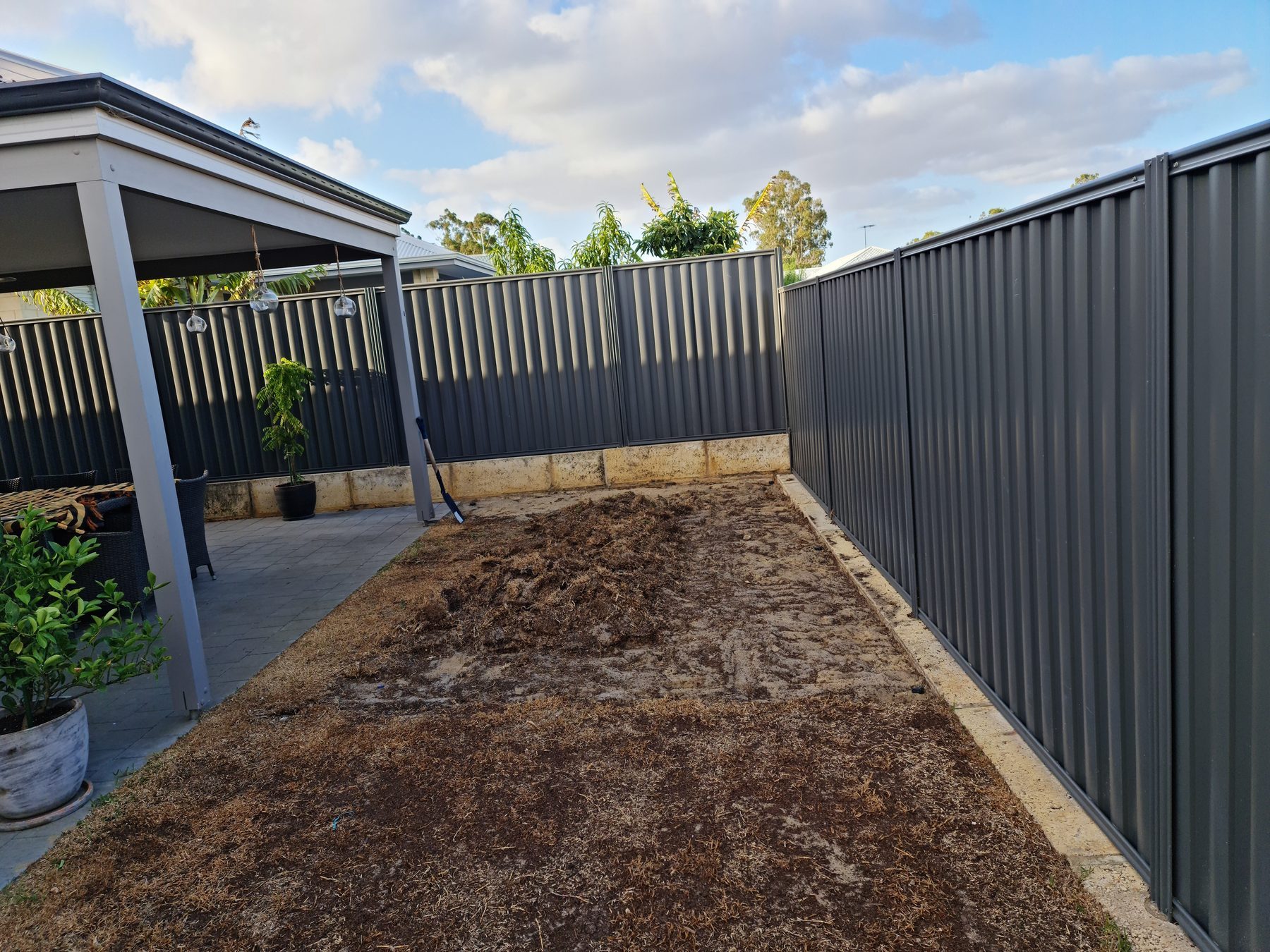 Charcoal Colorbond boundary fencing in Perth