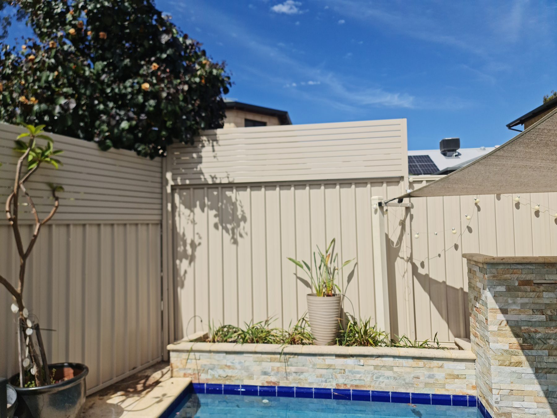 Colorbond fencing around a Perth pool