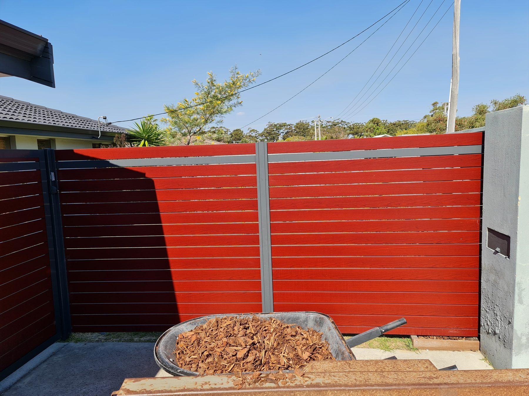 Red Colorbond fencing in Perth