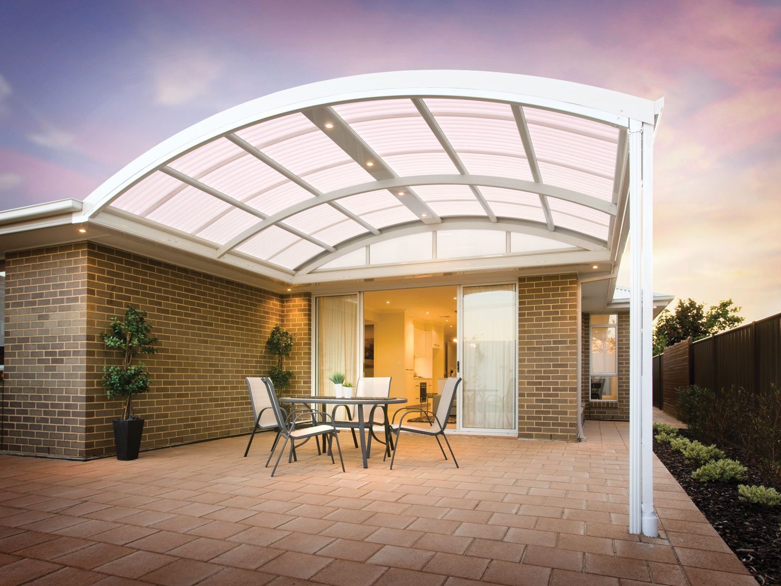 Outback Dome curved patio with translucent roofing