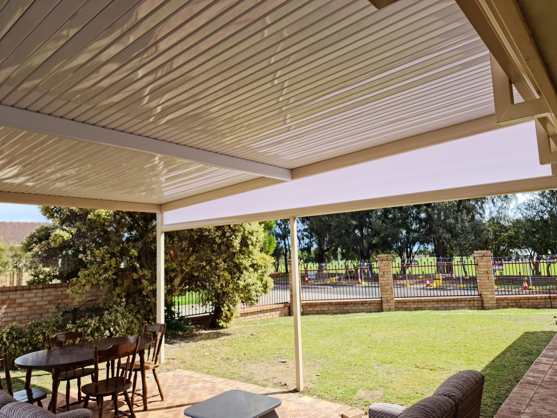 Stratco Outback Flat freestanding patio over a Perth garden