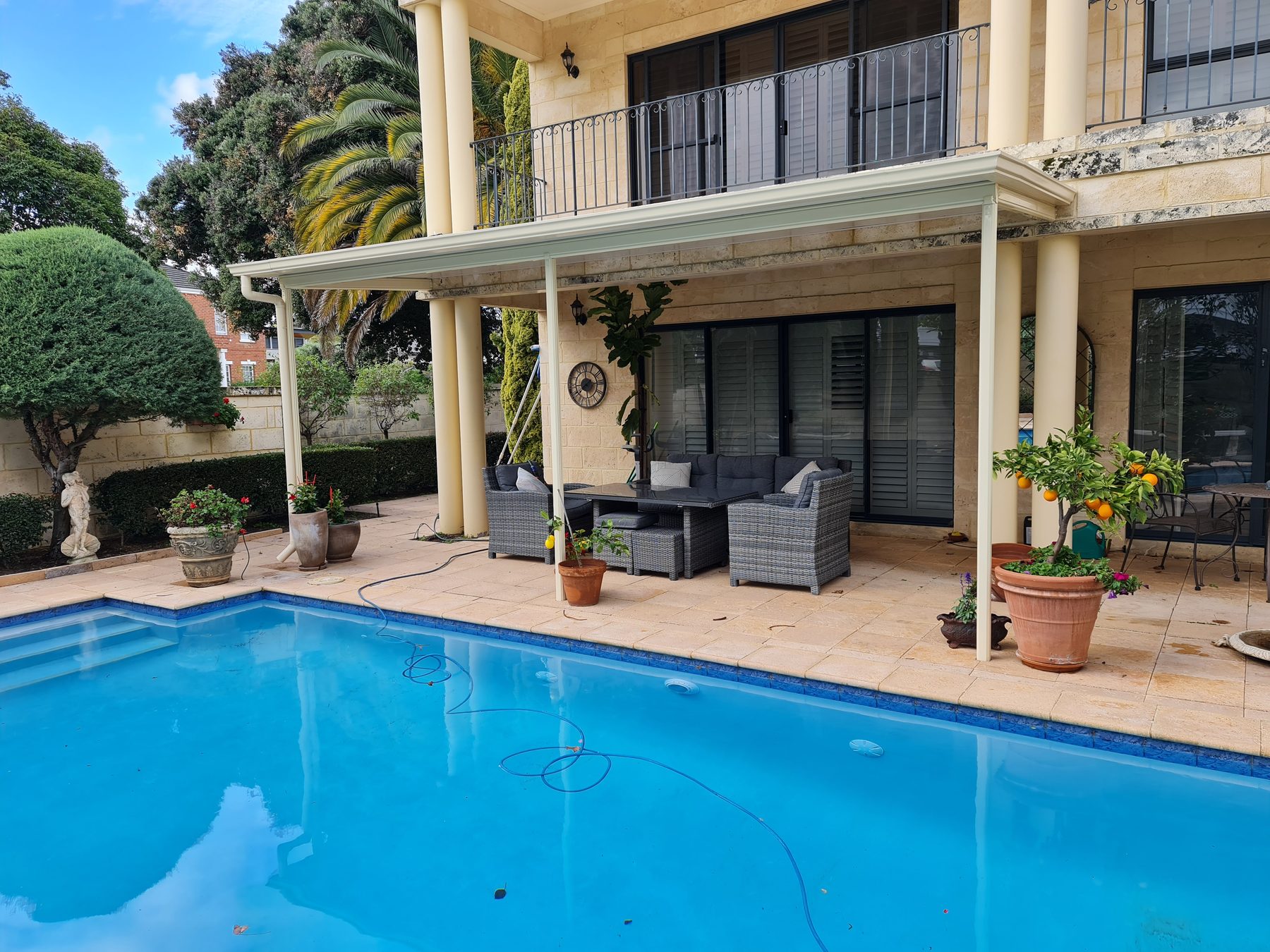 Outback Flat patio attached to a Perth home beside the pool