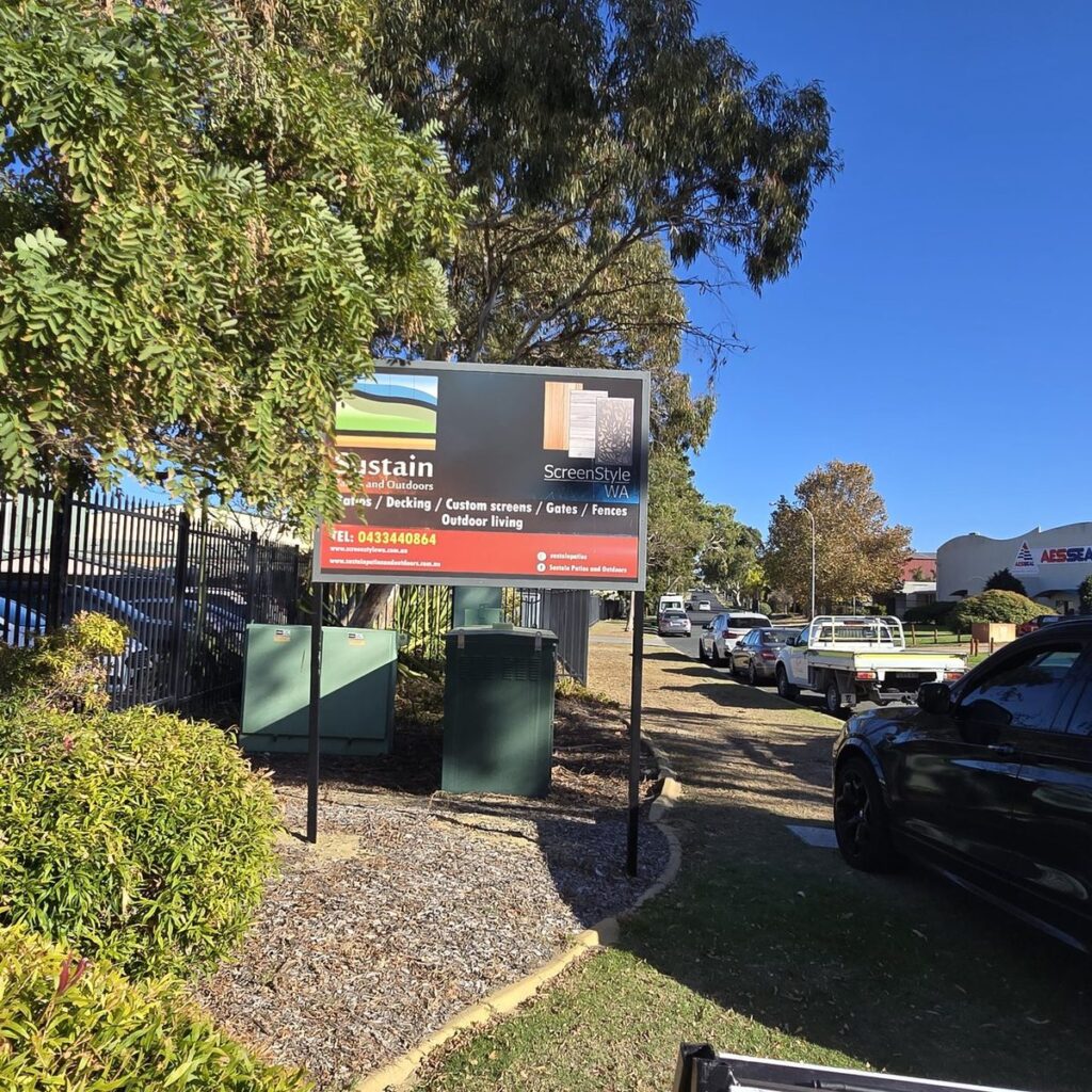 Sustain Patios and Outdoors signage in Perth