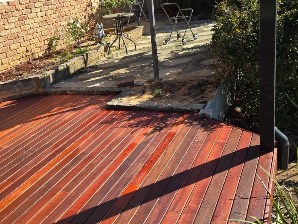 Rich timber decking laid on a Perth property